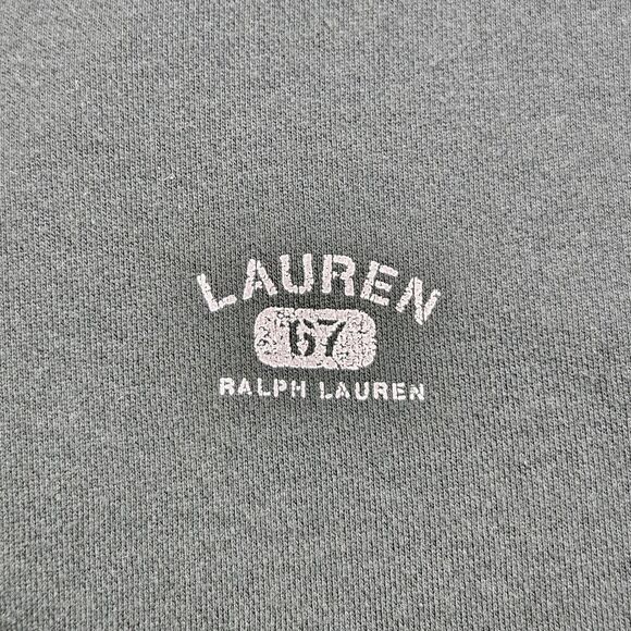 Lauren‎ Ralph Lauren Shirt Women's Large Hunter Green 1/4 Zip Long Sleeve Fleece - Picture 4 of 7